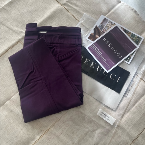 Rekucci Women's Ease Into Comfort Fit Slim Stretch Pants 4 Plum, New With Tags - Picture 5 of 10